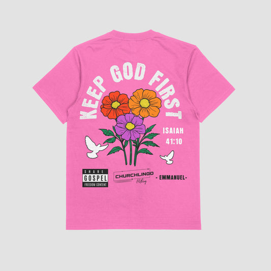 God Is With Us Floral Tee