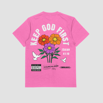 God Is With Us Floral Tee
